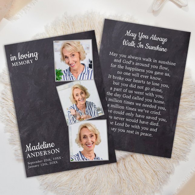 Rustikale 3-Foto-Gedenkkarte (Von Creator hochgeladen)