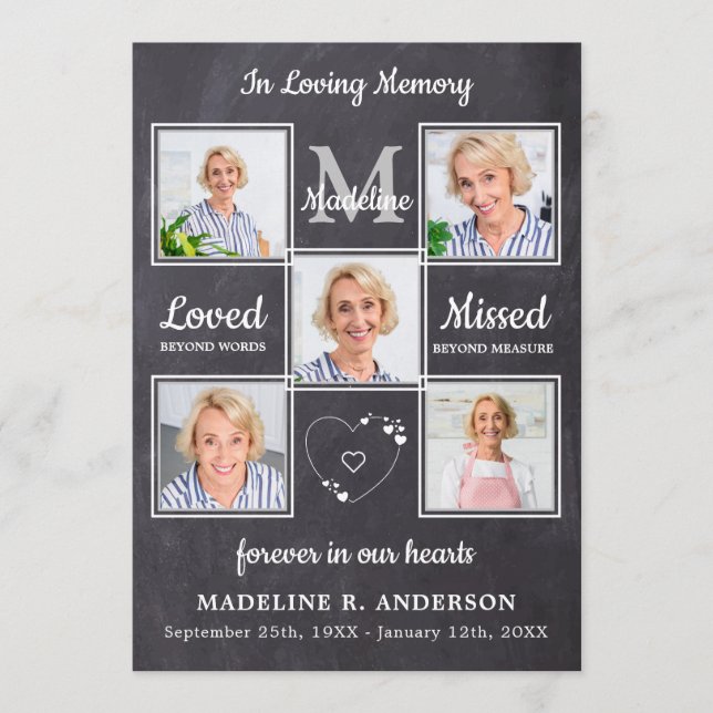 Rustikale 5-Foto-Gedenkordnung für Dienstbeerdigun Programm (Vorderseite)