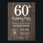 Rustikale 60. Geburtstagseinladung Einladung<br><div class="desc">Rustikale 60. Geburtstagseinladung. Rustikaler Holzboden. Vintager Retro Geburtstag. Erwachsener Geburtstag. Männer oder Frauen laden ein. 13. 15. 16. 18. 20. 21. 30. 40. 50. 60. 70. 80. 90. 100. Jegliches Alter.Für weitere Anpassungen klicken Sie bitte auf die Schaltfläche "Anpassen" und verwenden Sie unser Designwerkzeug,  um diese Vorlage zu ändern.</div>