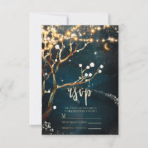 Rustikale Abend Tree Lights Starry Night Wedding