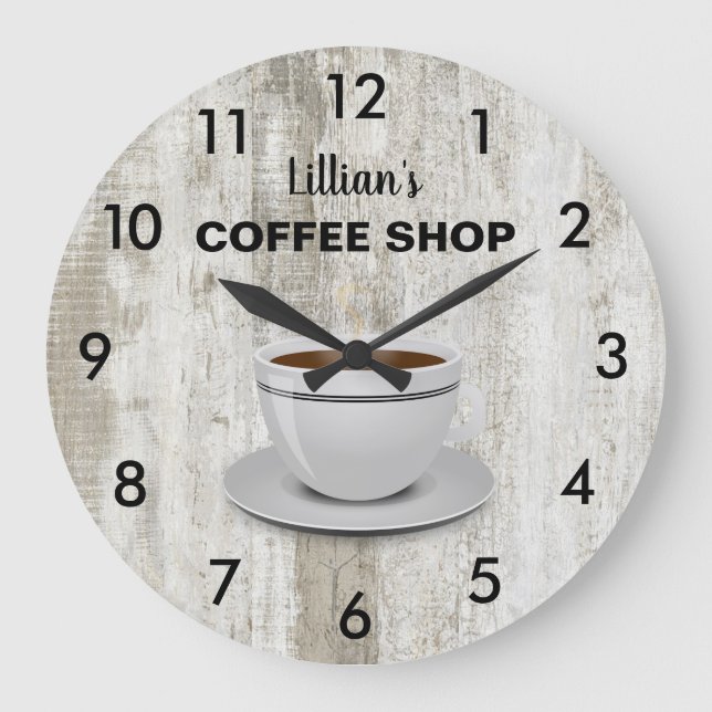Rustikale, aber erste Kaffee große Uhr (Vorderseite)