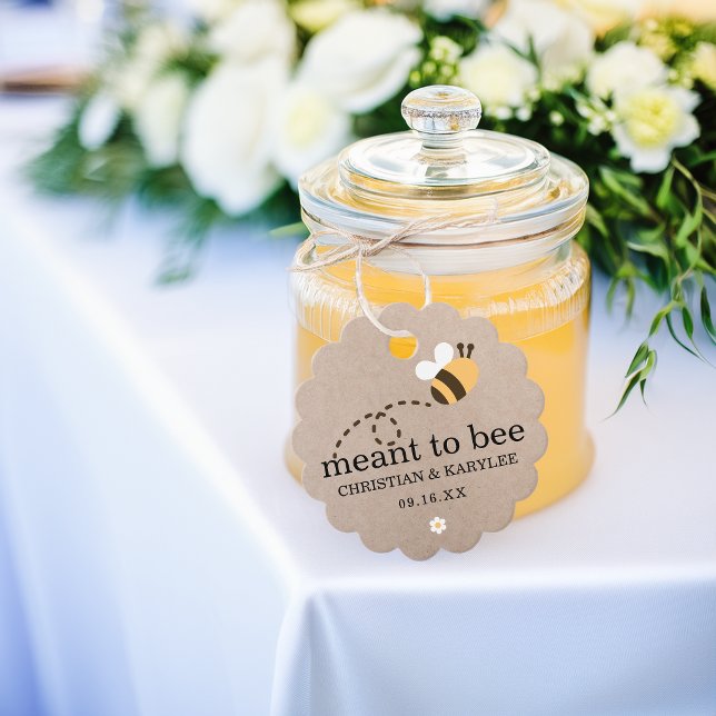 Rustikale Absicht, Hochzeit zu sein danke Geschenkanhänger (Rustic Meant To Bee Wedding Thank You Favor Tags)