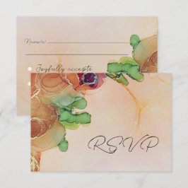 Rustikale Abstrakte Blumenkarte RSVP Karte