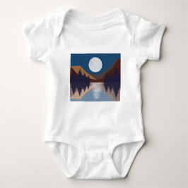 Rustikale Abstrakte Landschaft Forest Moon Reflekt Baby Strampler