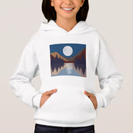Rustikale Abstrakte Landschaft Forest Moon Reflekt Hoodie