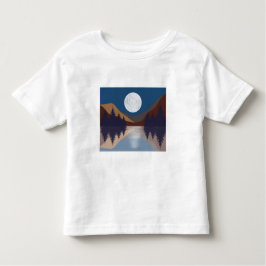Rustikale Abstrakte Landschaft Forest Moon Reflekt Kleinkind T-shirt
