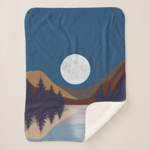 Rustikale Abstrakte Landschaft Forest Moon Reflekt Sherpadecke
