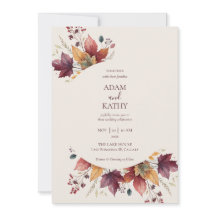 Rustikale Ahornblatt-Bogen-Herbst-Hochzeitseinladu