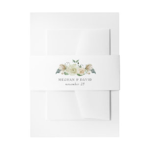 Rustikale Airy Botanical Neutral Floral Wedding Einladungsbanderole