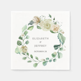 Rustikale Airy Botanical Neutral Floral Wedding Serviette