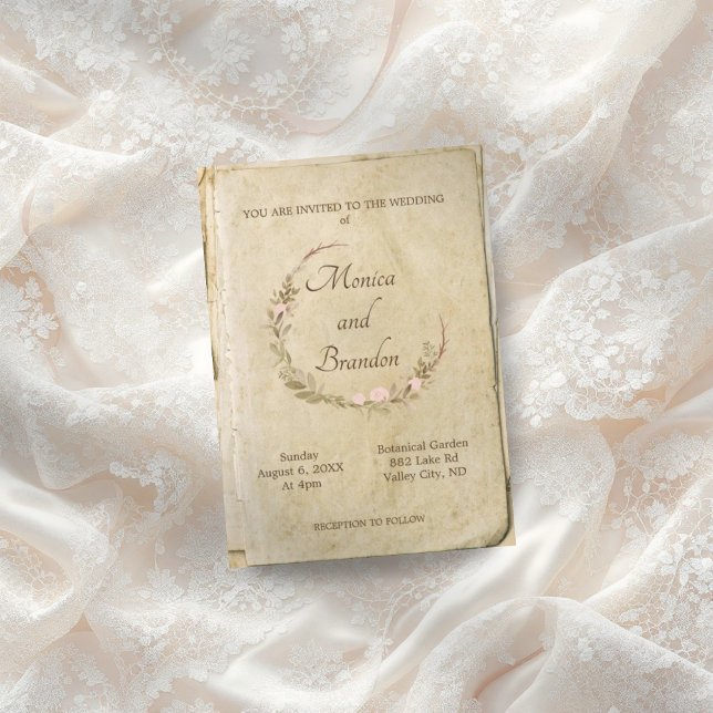Rustikale Alt Paper Vintage Hochzeit Einladung (Von Creator hochgeladen)