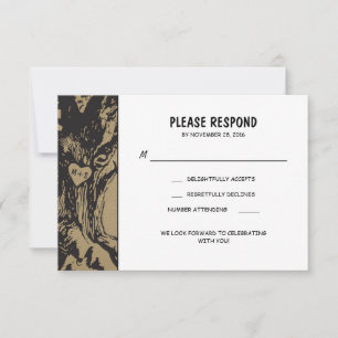 Rustikale alte Eichenhochzeit-RSVP RSVP Karte