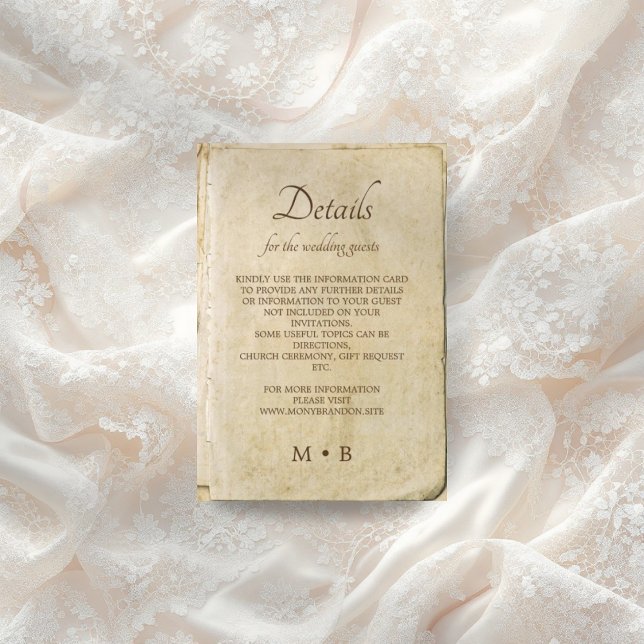Rustikale alte Papier Jahrgang Hochzeitskarte Begleitkarte (Von Creator hochgeladen)