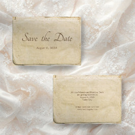 Rustikale alte Papierkarte Save the Date