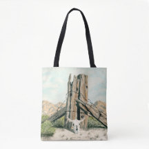 Rustikale alte Westwüste; Wasserfarben-Totetasche
