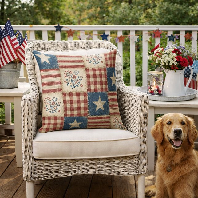 Rustikale Americana-Patchwork-Quilt-Style  Kissen (Von Creator hochgeladen)