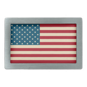 Rustikale amerikanische Fahne Rechteckige Gürtelschnalle
