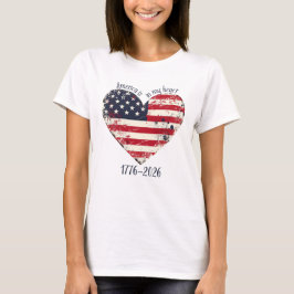 Rustikale amerikanische Flagge Herz-Amerika ist in T-Shirt