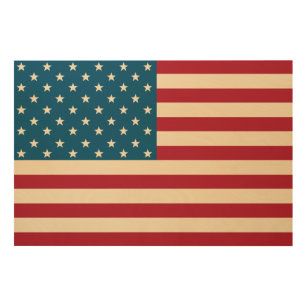 Rustikale amerikanische Flagge Holz Canvas Kunstge Holzdruck