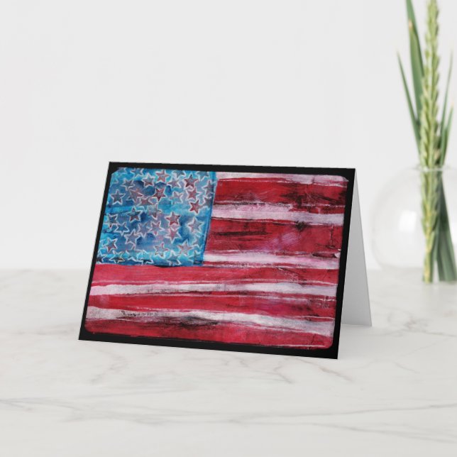 Rustikale amerikanische Flagge Karte (Vorderseite)