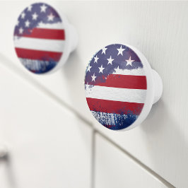 Rustikale amerikanische Flagge Keramik-Griff Keramikknauf