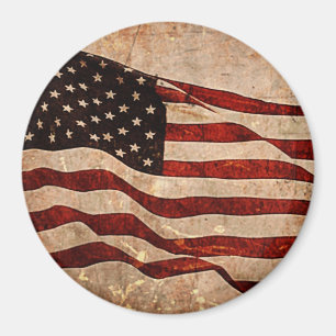 Rustikale amerikanische Flagge - Patriotische Prin Magnet