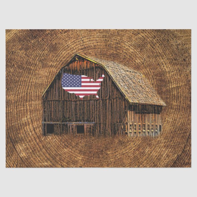 Rustikale amerikanische Flagge Seidenpapier (Vorderseite)