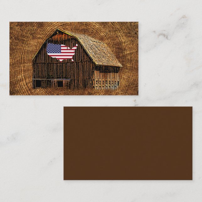 Rustikale amerikanische Flagge Visitenkarte (Vorne/Hinten)
