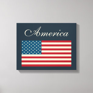 Rustikale amerikanische Flaggen-Wandkunst  Leinwanddruck