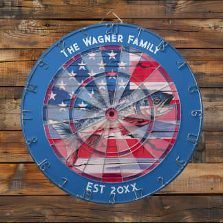 Rustikale amerikanische Flaggenfischerei Custom Da Dartscheibe