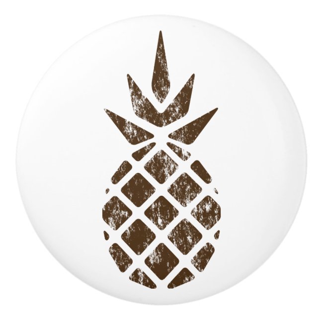 Rustikale Ananas Keramikknauf (Vorderseite)