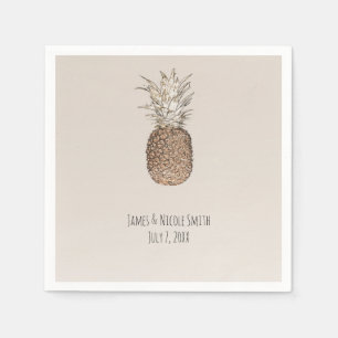 Rustikale Ananas Tropische Hawaiianische Hochzeit Serviette