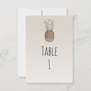 Rustikale Ananas Tropische Hawaiianische Tischnumm Einladung
