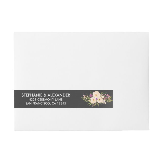 Rustikale Anemones-Tafel Rundum-Adressaufkleber (Vorderseite)