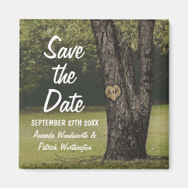 Rustikale Anfänge alte Eiche Hochzeit speichern da Magnet