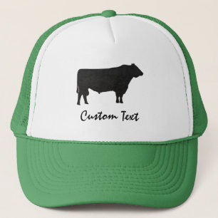 Rustikale Angus Bull-Silhouette Wasserfarbe Truckerkappe