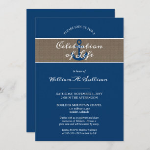 Rustikale Ankerfeier des Fotos Einladung