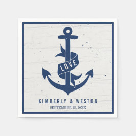 Rustikale Ankerhochzeit Napkins / Marine Serviette