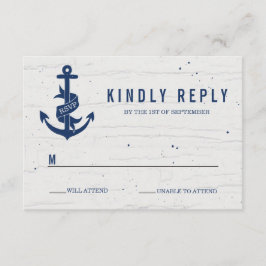 Rustikale Ankerhochzeit RSVP Card / Marine