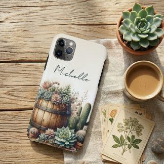 rustikale Anordnung von Sukkulenten und Kakteen Case-Mate iPhone Hülle