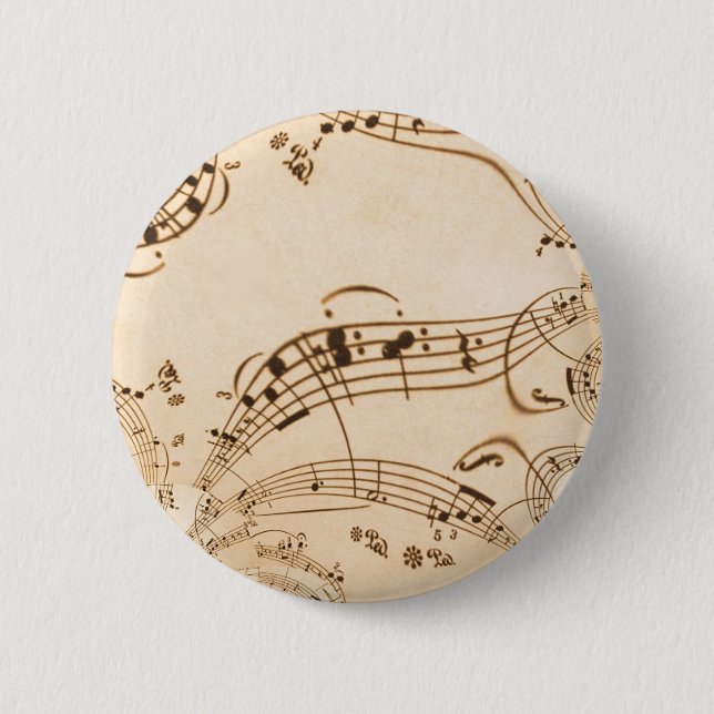 Rustikale antike Musikszene Button (Vorderseite)