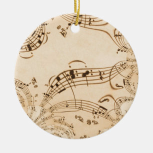Rustikale antike Musikszene Keramik Ornament