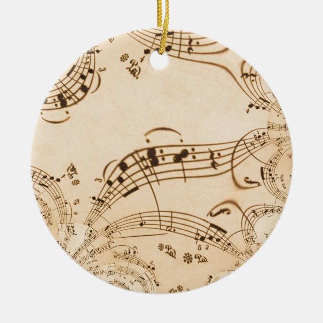 Rustikale antike Musikszene Keramik Ornament (Vorne)