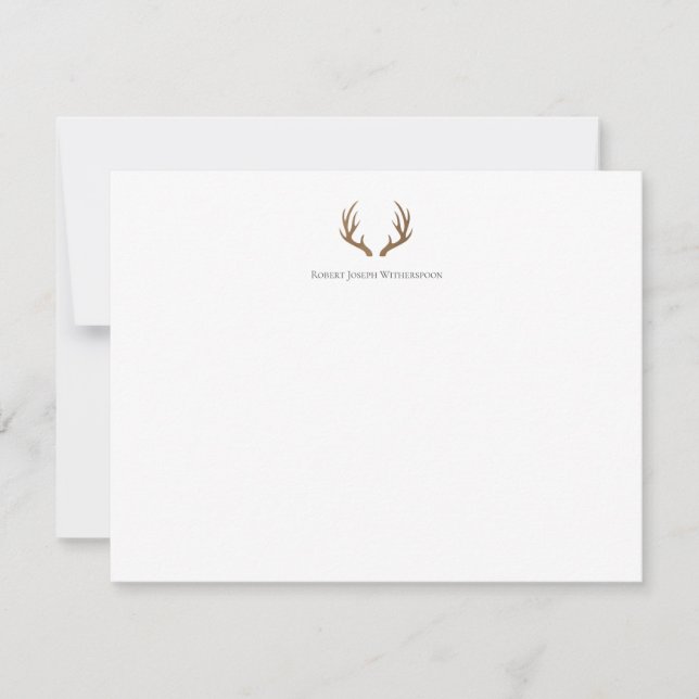 Rustikale Antler Einfache Personalisierte Note Car Dankeskarte (Vorderseite)