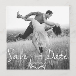 Rustikale Antler Graphic | Weißes Save the Date