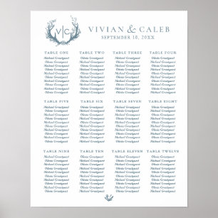 Rustikale Antler mit Blumenreath Sitzdiagramm Poster
