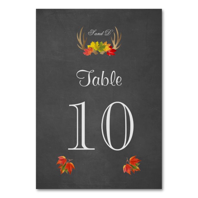 Rustikale Antlers Fall Boho Hochzeit-Tischnummer Tischnummer (Vorderseite)