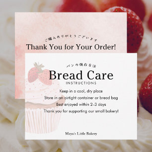 Rustikale Anweisungen für Erdbeer-Cupcake-Brot Dankeskarte