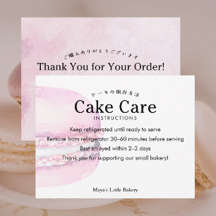 Rustikale Anweisungen für rosa Macaron-Torte Dankeskarte