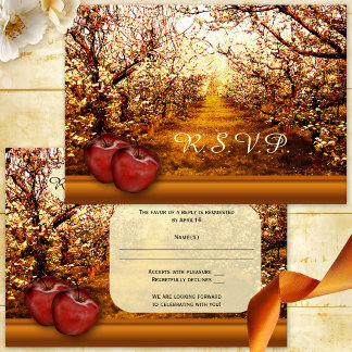 Rustikale Apple Orchard Hochzeit RSVP Einladung
